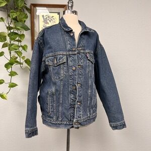 LEVI'S Jean Jacket Sherpa Fur Lined Heavy Weighted RARE‎ 1990's Vintage